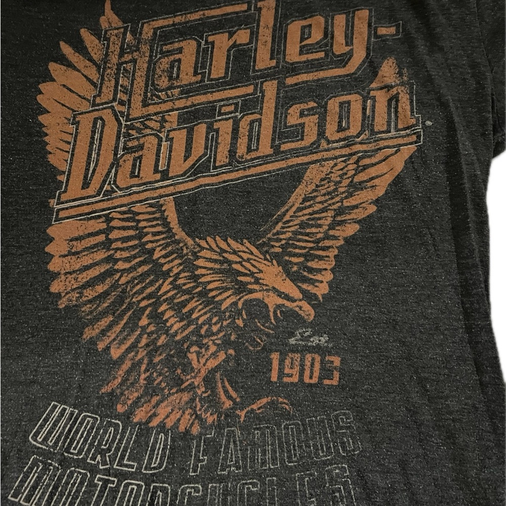 Harley-Davidson Black Short Sleeve Tee with Eagle Graphic